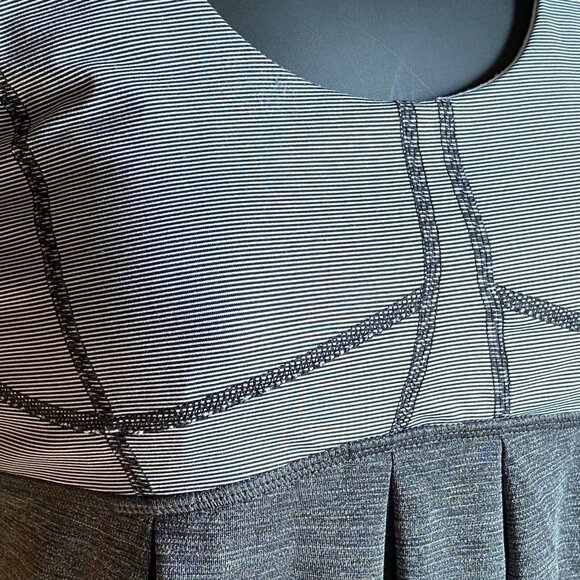 Lululemon Run Your Heart Out Tank Racerback Heathered Black White Microstripe 8 - Picture 7 of 14